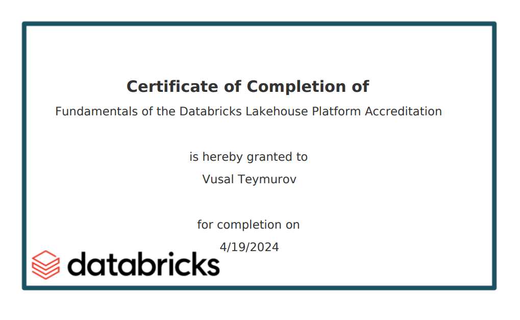 Fundamentals of the Databricks Lakehouse Platform Accreditation